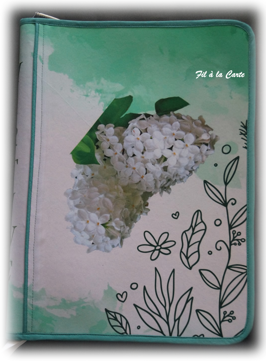 Pochette organiseur maxi lilas blanc