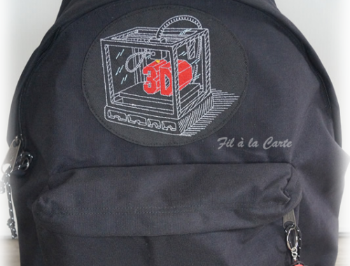 Sac à dos brodé imprimante 3D